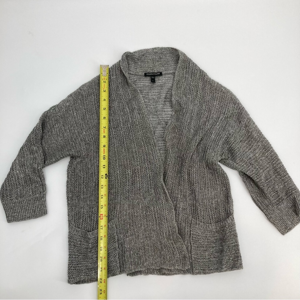 Eileen Fischer silk and Linen Blend Knit Cardigan - Size Small - Picture 8 of 10